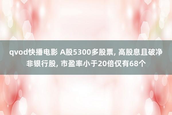 qvod快播电影 A股5300多股票， 高股息且破净非银行股， 市盈率小于20倍仅有68个