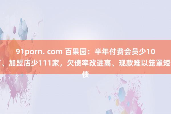 91porn. com 百果园：半年付费会员少10万、加盟店少111家，欠债率改进高、现款难以笼罩短债