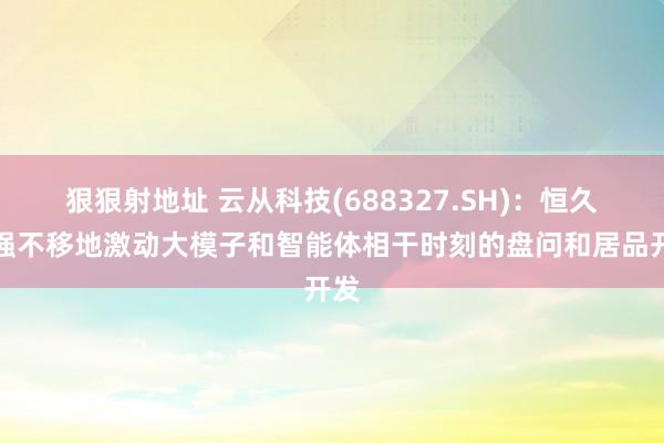 狠狠射地址 云从科技(688327.SH)：恒久坚强不移地激动大模子和智能体相干时刻的盘问和居品开发
