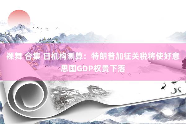 裸舞 合集 日机构测算：特朗普加征关税将使好意思国GDP权贵下落
