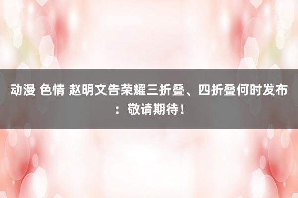 动漫 色情 赵明文告荣耀三折叠、四折叠何时发布：敬请期待！