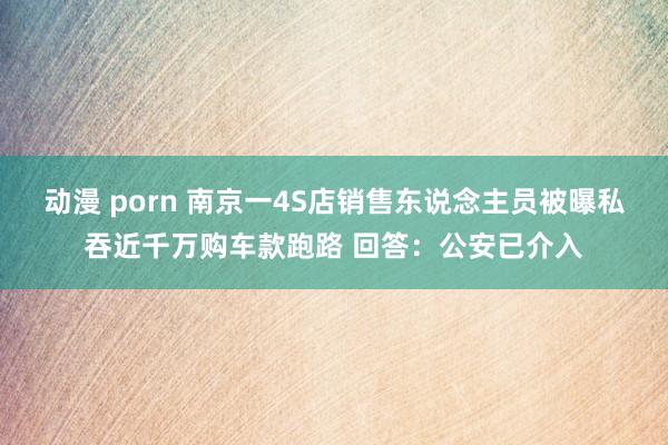 动漫 porn 南京一4S店销售东说念主员被曝私吞近千万购车款跑路 回答：公安已介入