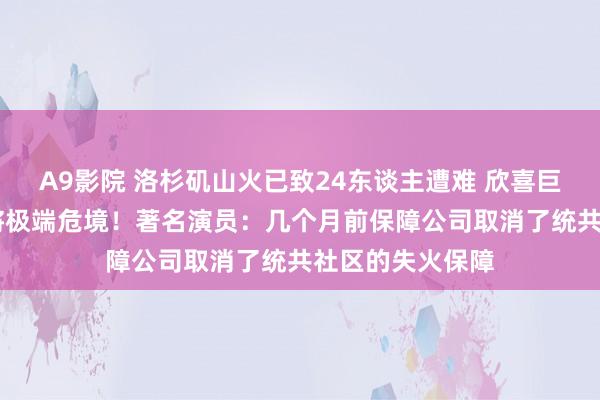 A9影院 洛杉矶山火已致24东谈主遭难 欣喜巨匠告诫：14日将极端危境！著名演员：几个月前保障公司取消了统共社区的失火保障