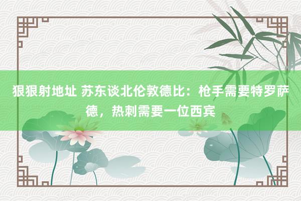 狠狠射地址 苏东谈北伦敦德比：枪手需要特罗萨德，热刺需要一位西宾