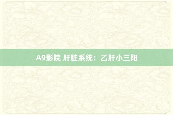 A9影院 肝脏系统：乙肝小三阳