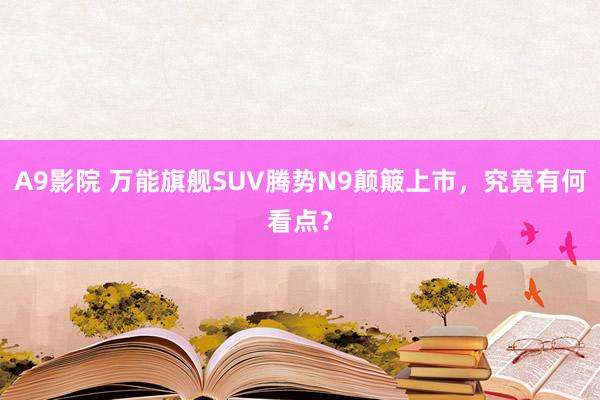 A9影院 万能旗舰SUV腾势N9颠簸上市,究竟有何看点?