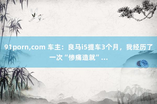 91porn，com 车主：良马i5提车3个月，我经历了一次“惨痛造就”...