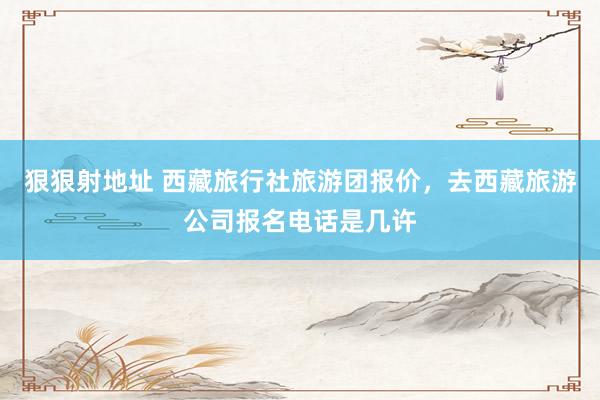 狠狠射地址 西藏旅行社旅游团报价，去西藏旅游公司报名电话是几许