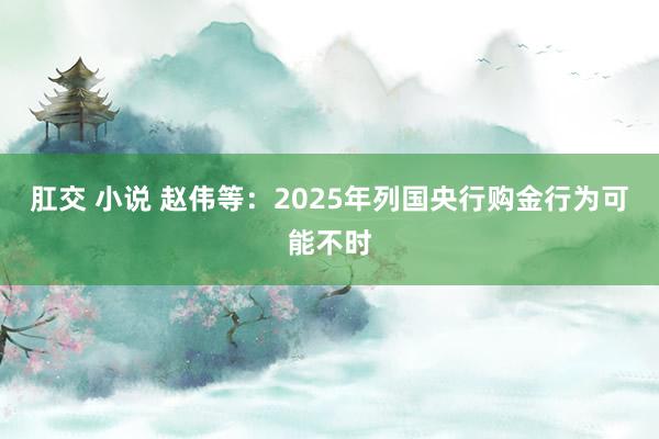 肛交 小说 赵伟等：2025年列国央行购金行为可能不时