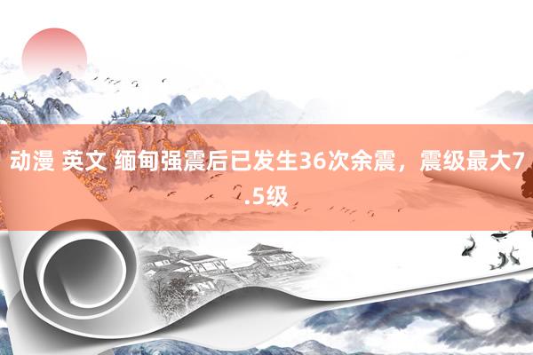 动漫 英文 缅甸强震后已发生36次余震，震级最大7.5级