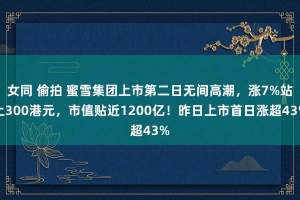 女同 偷拍 蜜雪集团上市第二日无间高潮，涨7%站上300港元，市值贴近1200亿！昨日上市首日涨超43%