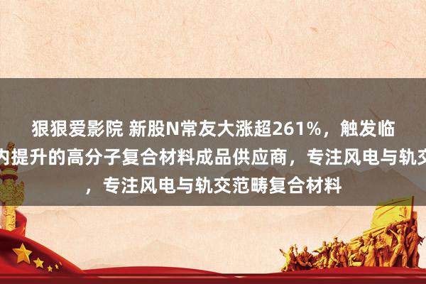 狠狠爱影院 新股N常友大涨超261%，触发临停！公司为国内提升的高分子复合材料成品供应商，专注风电与轨交范畴复合材料