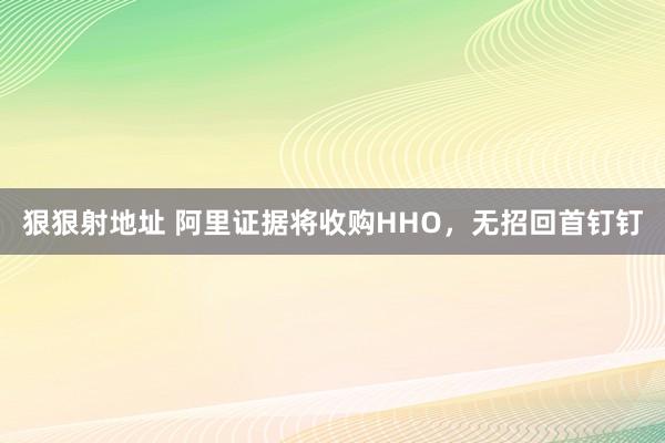狠狠射地址 阿里证据将收购HHO，无招回首钉钉