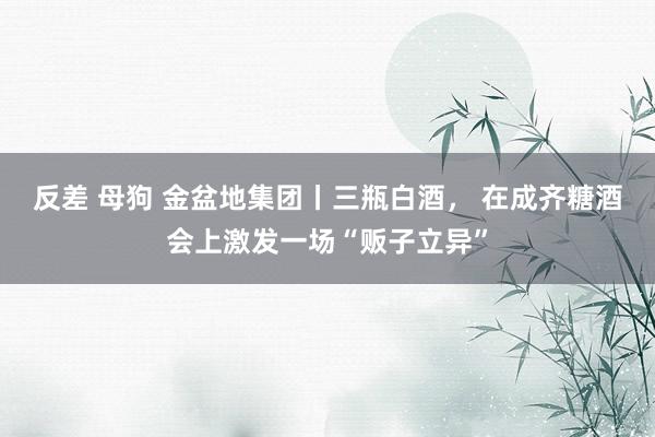 反差 母狗 金盆地集团丨三瓶白酒， 在成齐糖酒会上激发一场“贩子立异”