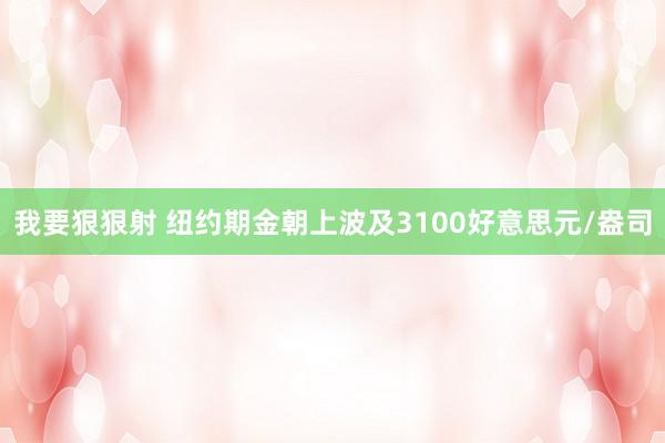 我要狠狠射 纽约期金朝上波及3100好意思元/盎司