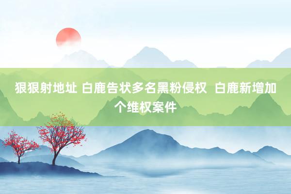狠狠射地址 白鹿告状多名黑粉侵权  白鹿新增加个维权案件