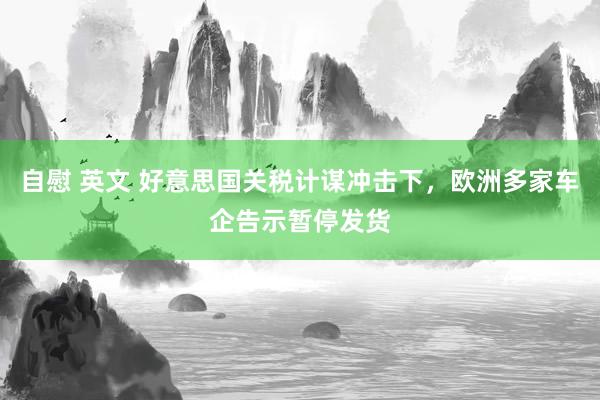 自慰 英文 好意思国关税计谋冲击下，欧洲多家车企告示暂停发货