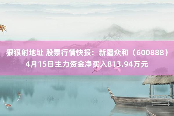 狠狠射地址 股票行情快报：新疆众和（600888）4月15日主力资金净买入813.94万元