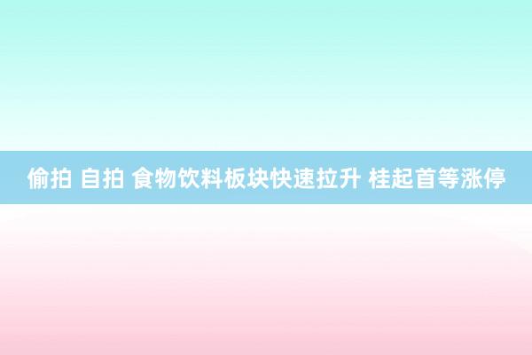 偷拍 自拍 食物饮料板块快速拉升 桂起首等涨停