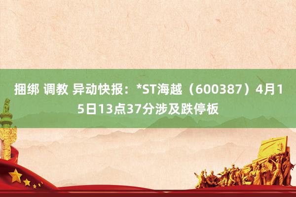 捆绑 调教 异动快报：*ST海越（600387）4月15日13点37分涉及跌停板