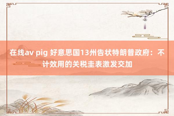 在线av pig 好意思国13州告状特朗普政府:不计效用的关税圭表激发交加