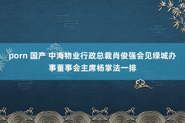 porn 国产 中海物业行政总裁肖俊强会见绿城办事董事会主席杨掌法一排