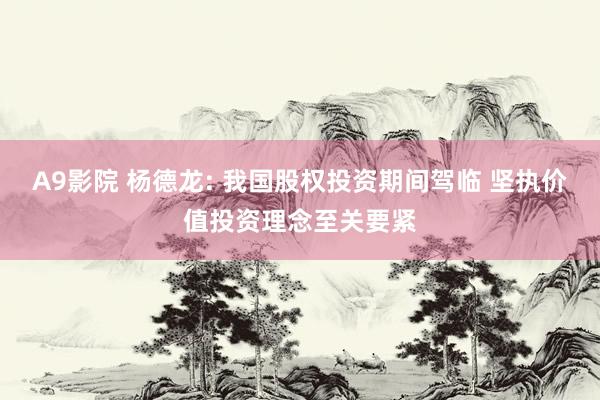 A9影院 杨德龙: 我国股权投资期间驾临 坚执价值投资理念至关要紧