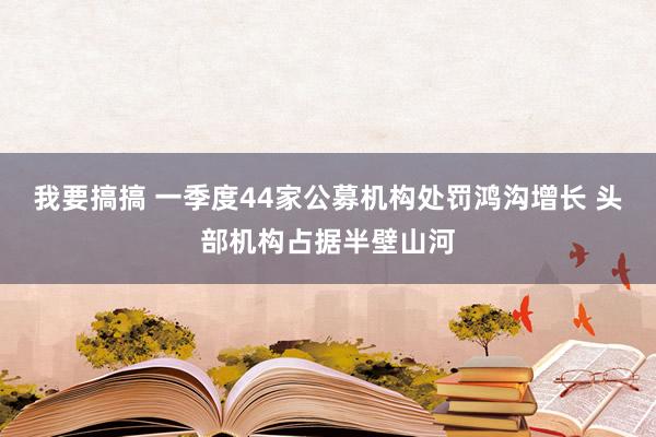 我要搞搞 一季度44家公募机构处罚鸿沟增长 头部机构占据半壁山河
